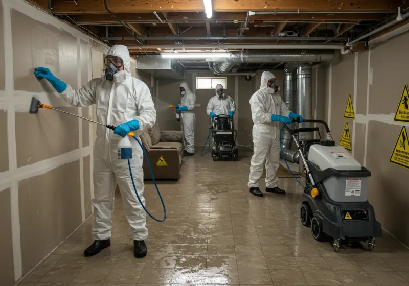 Basement Moisture Removal and Structural Drying process in Swain County, NC